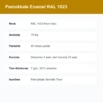 Pamukkale Enamel Sentetik Parlak Yağlı Boya 15 Kg 80 Gloss RAL 1023 Krom Sarı