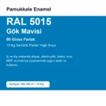 Pamukkale Enamel Sentetik Parlak Yağlı Boya 15 Kg RAL 5015 Gök Mavisi