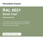 Pamukkale Enamel Sentetik Parlak Yağlı Boya 15 Kg 80 Gloss RAL 6021 Soluk Yeşil