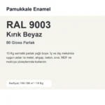 Pamukkale Enamel Sentetik Parlak Yağlı Boya 15 Kg 80 Gloss RAL 9003 Kırık Beyaz