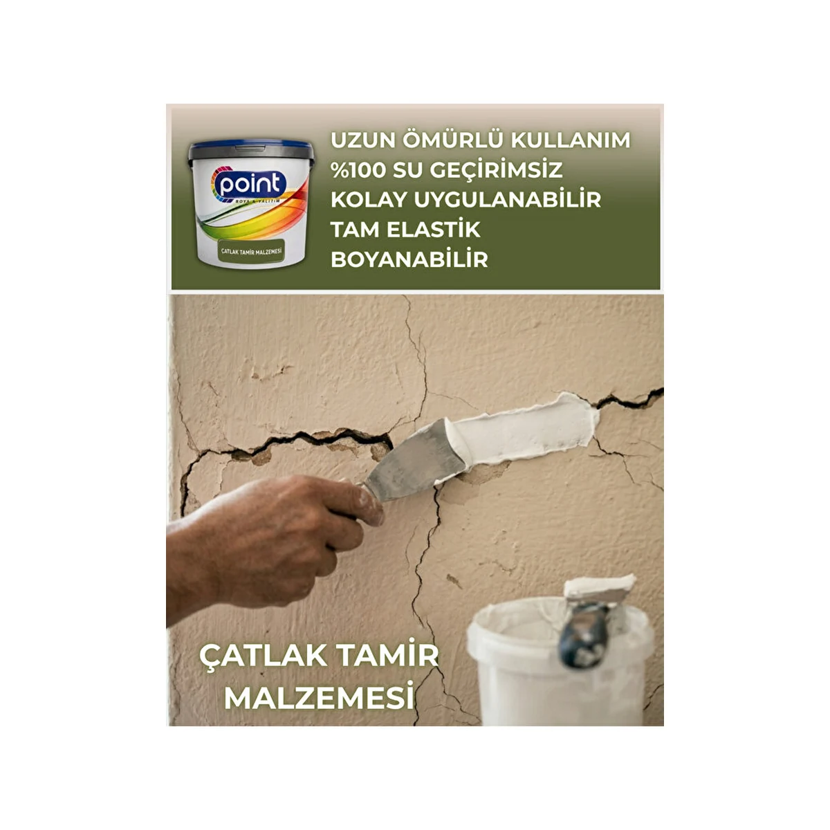 Point Boya Çatlak Tamir Malzemesi İç ve Dış Cephe Beyaz 2,5 L