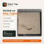 25x25x6 cm ateş tuğlası Dekor Taşı ürün vitrin görseli