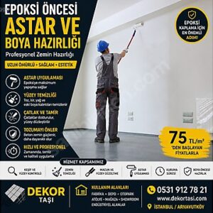 Epoksi kaplama öncesi astar ve boya hazırlığı referans görseli