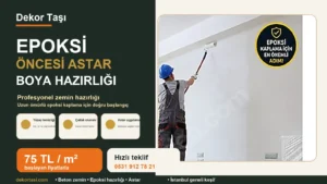 Epoksi öncesi astar ve boya hazırlığı zemin uygulaması Dekor Taşı