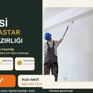 Epoksi öncesi astar ve boya hazırlığı zemin uygulaması Dekor Taşı