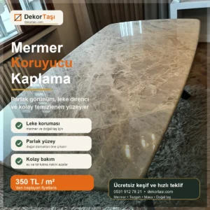 Mermer koruyucu kaplama parlak yüzey leke önleyici Dekor Taşı