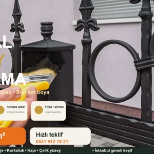 Metal yüzey boyama pas temizliği antipas ferforje korkuluk Dekor Taşı