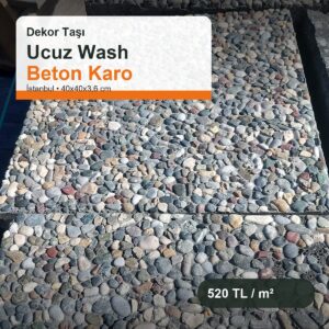 Ucuz wash beton karo İstanbul 40x40x3,6 cm Dekor Taşı