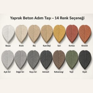 Yaprak beton adım taşı 14 renk seçeneği