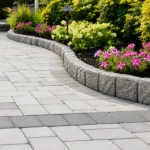 Dekoratif bahçe bordürü taş görünümlü bordür taşı uygulaması
