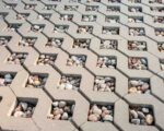 Çakıl dolgulu beton çim taşı zemin kaplama
