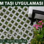 Çim taşı uygulaması vitrin görseli - 40x60x10 cm yeşil otopark zemini