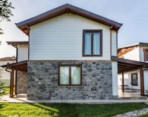 Villa dış cephe gri kültür taşı kaplama