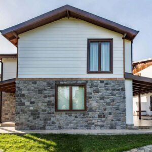Villa dış cephe gri kültür taşı kaplama