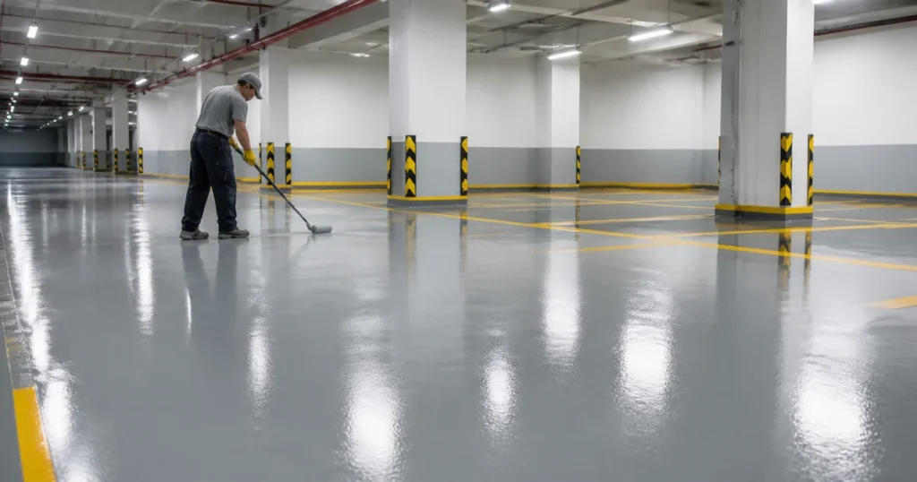 Epoksi zemin kaplama hizmetleri fabrika depo otopark uygulaması