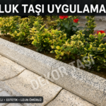 Oluk taşı uygulaması vitrin görseli - yağmur suyu drenaj hattı
