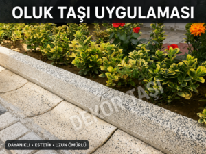 Oluk taşı uygulaması vitrin görseli - yağmur suyu drenaj hattı