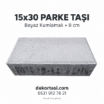 Dekortasi.com 15x30 parke taşı, beyaz kumlamalı 8 cm model için temsilî tanıtım görseli