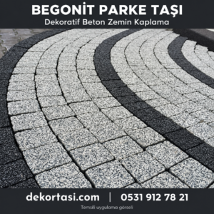 Dekortasi.com Begonit Parke Taşı, açık renkli ve antrasit kavisli döşeme için temsilî görsel