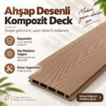LN ahşap baskı lambri çit ve bölme paneli için açık kahverengi ahşap desenli kompozit panel tanıtım görseli