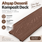 LN ahşap baskı siding lambri çit ve bölme paneli için kahverengi ahşap desenli kompozit panel tanıtım görseli